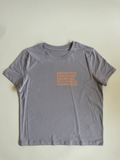 T-Shirt Frauen, ‚…batman….': Lila / Neon Orange