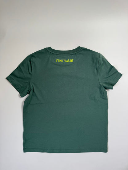 T-Shirt Frauen  'Leitwölfin / Leitwolf.': Grün / Neon Gelb