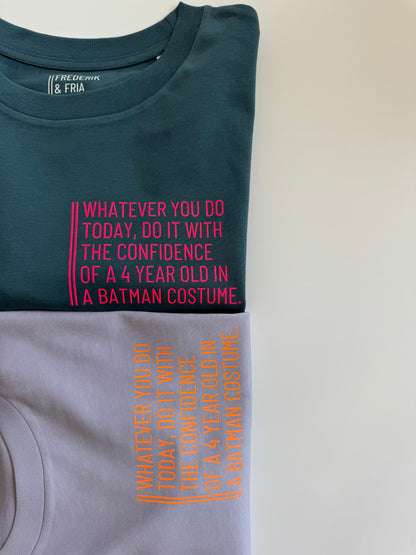 T-Shirt, Frauen, ‚…batman…‘, Petrol / Neon Pink
