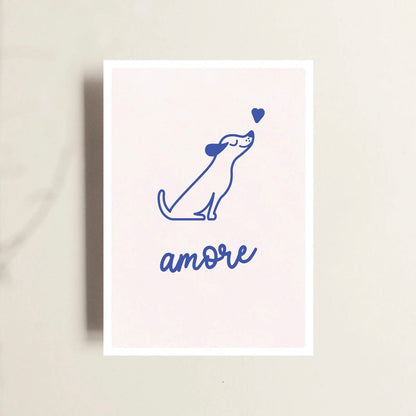 Postkarte Hund Amore