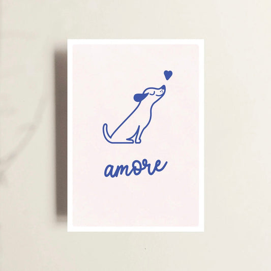 Postkarte Hund Amore