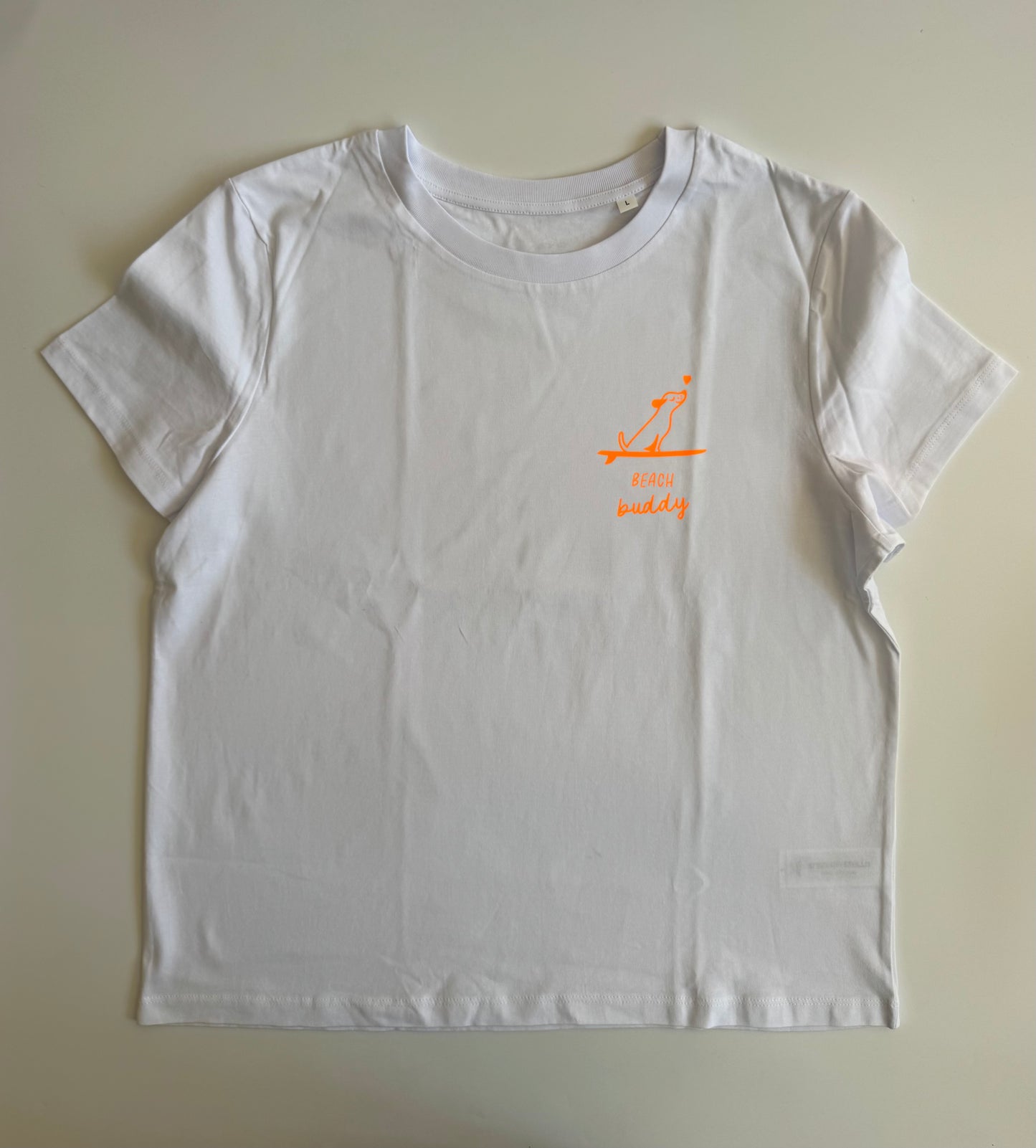 T-Shirt Frauen 'Beach Buddy': Lila, Jade, Weiß / Neon Orange