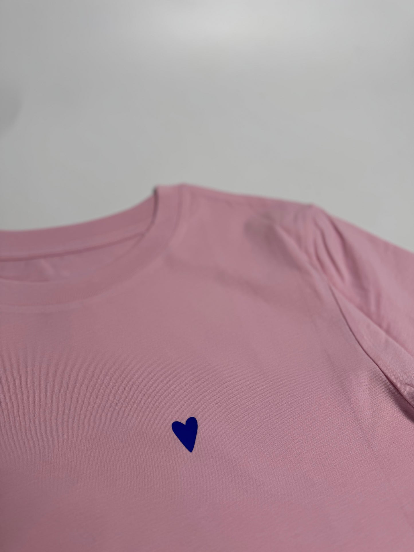 T-Shirt, Frauen, Herz, Rosa / Blau