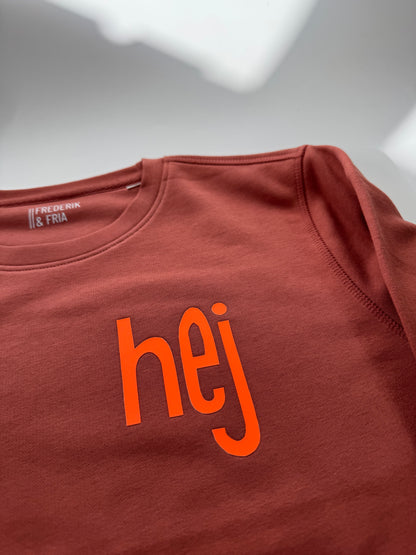 Sweatshirt Unisex 'hej': Hibiscus / Neon Orange