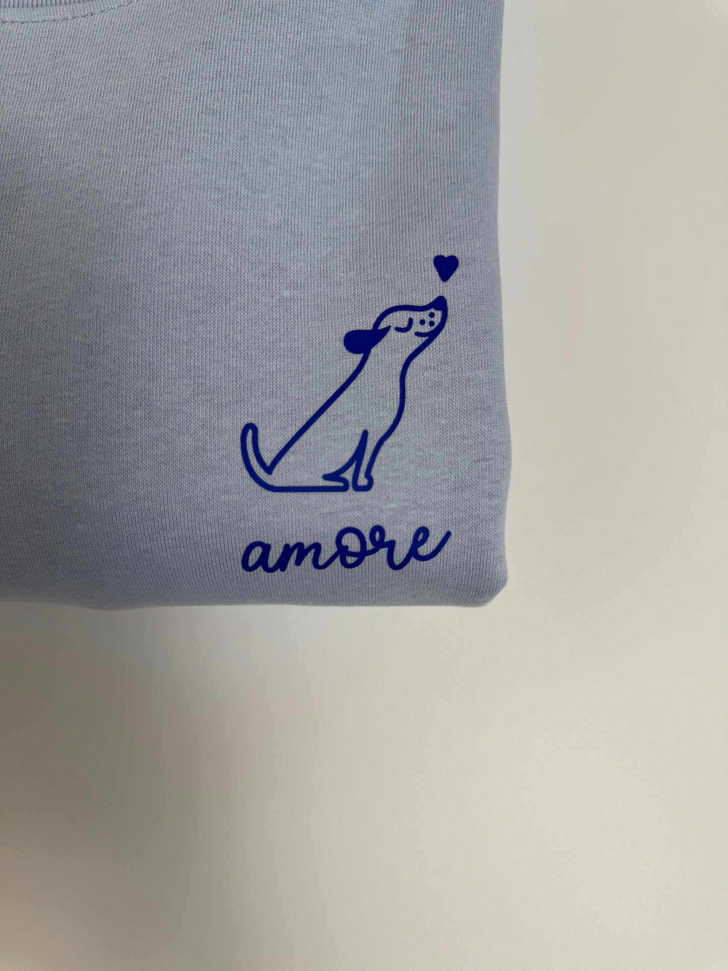 Sweatshirt Unisex Hund Amore, Serene Blue / Blau
