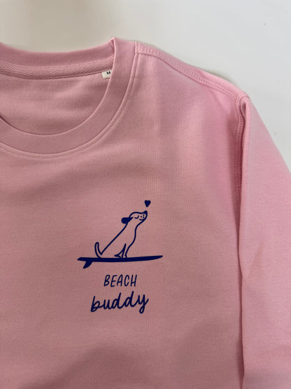 Sweatshirt Unisex ‚Beach Buddy‘, Rosa / Blau