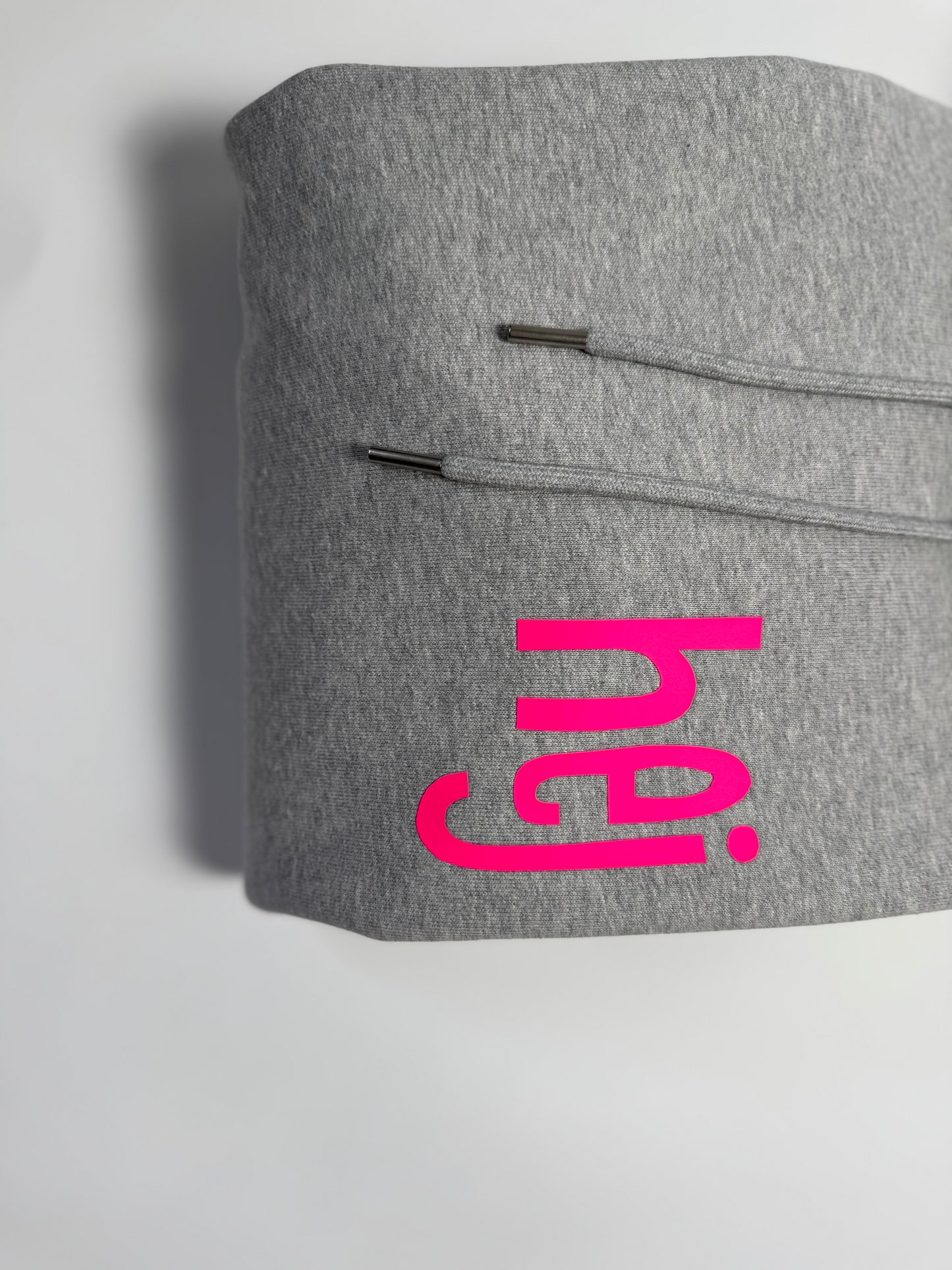 Hoodie Unisex 'hej': Heather Grey / Neon Pink