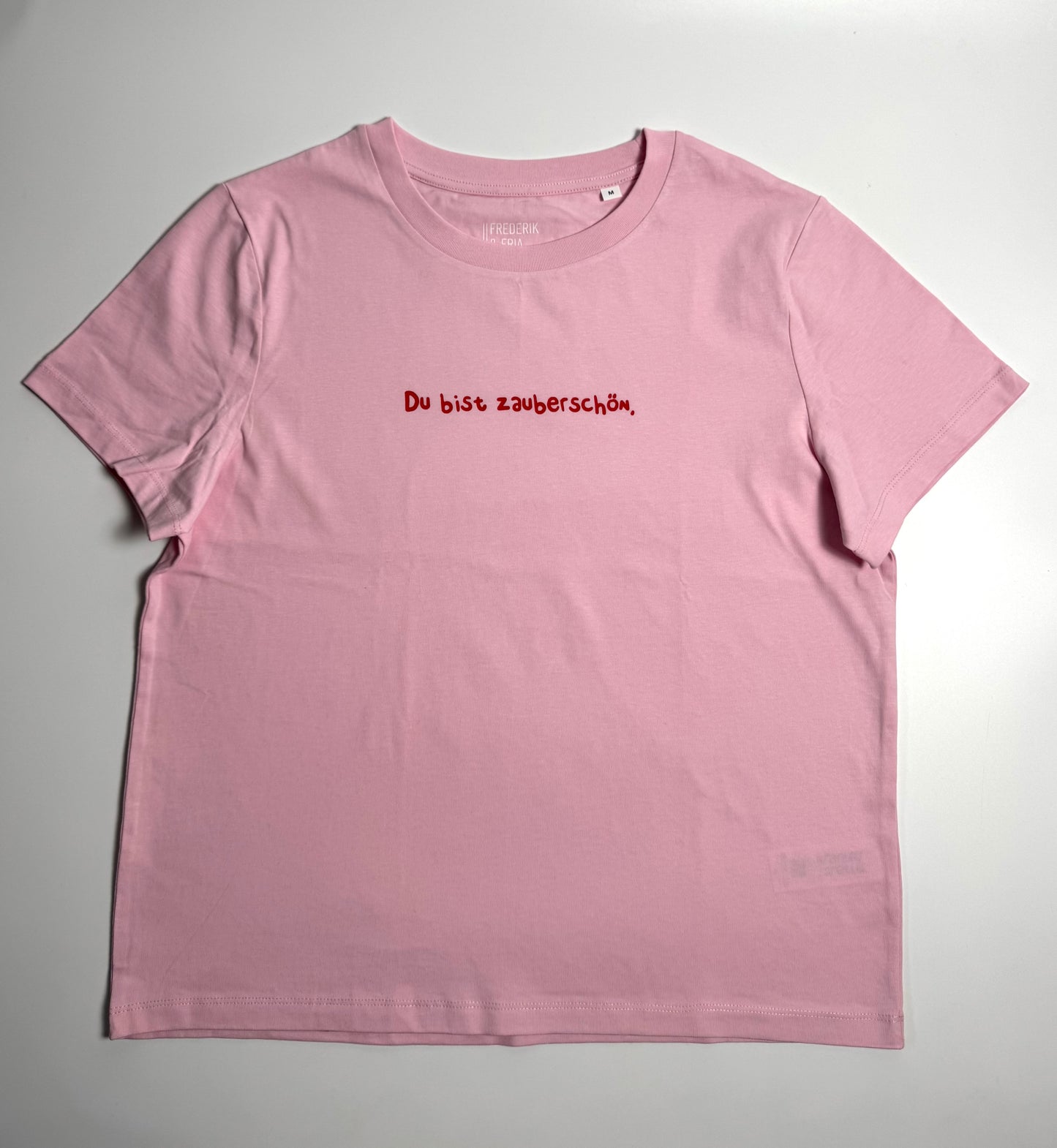 T-Shirt Frauen, Rundhals, Frau Zauberschön, Rosa / Rot