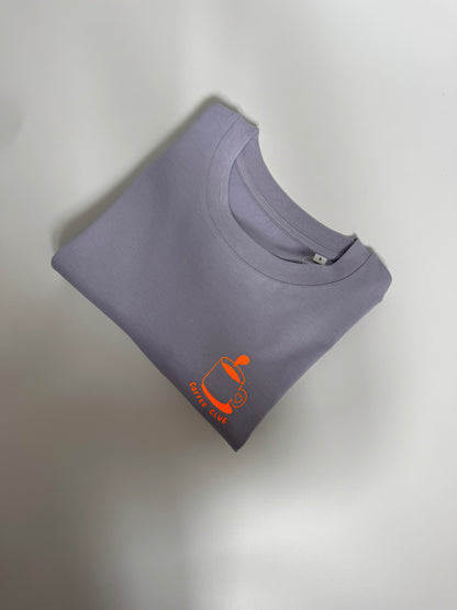 T-Shirt Frauen  'Coffee Club.': Lila / Neon Orange