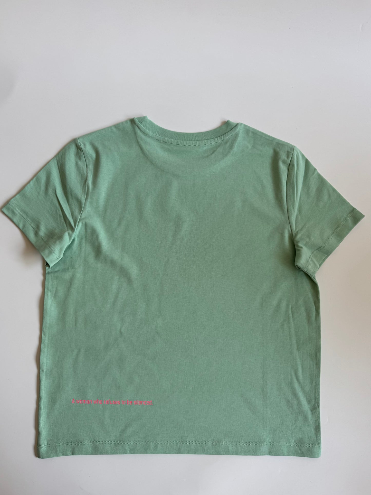 T-Shirt Frauen, ‚Unshushable.‘: Jade / Neon Pink