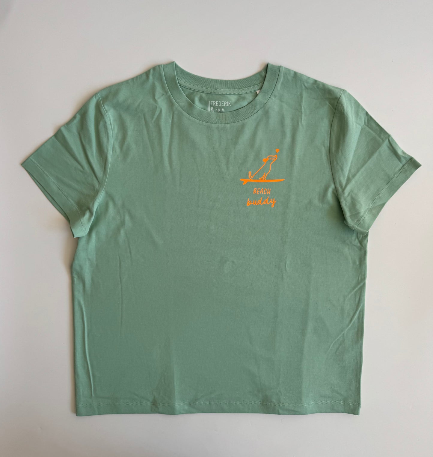 T-Shirt Frauen 'Beach Buddy': Lila, Jade, Weiß / Neon Orange