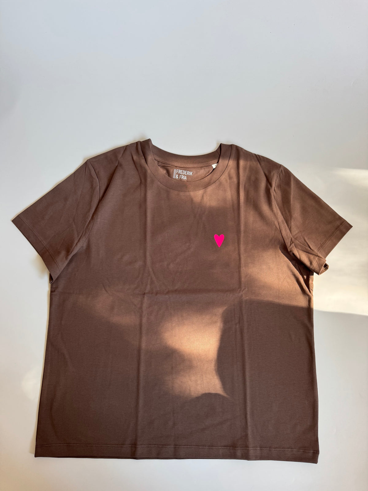 T-shirt, women's, 'Whatever you do today....', burgundy / neon pink
