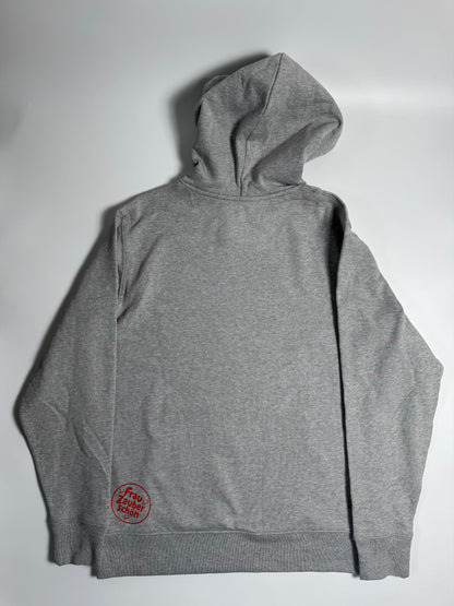 Hoodie Unisex, Frau Zauberschön: Grau / Rot