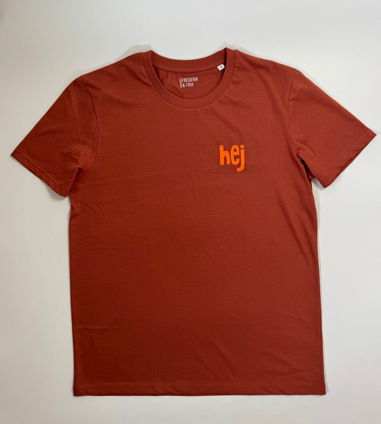 T-Shirt Unisex 'hej', Rost / Neon Orange (B)