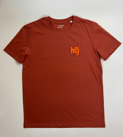 T-Shirt Unisex 'hej', Rost / Neon Orange (B)