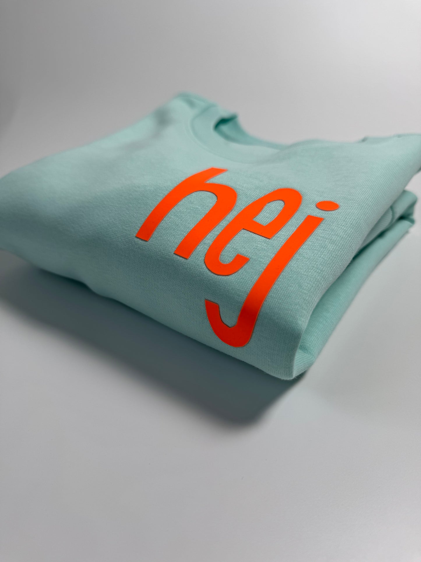 Sweatshirt Unisex 'hej': Caribean Blue / Neon Orange