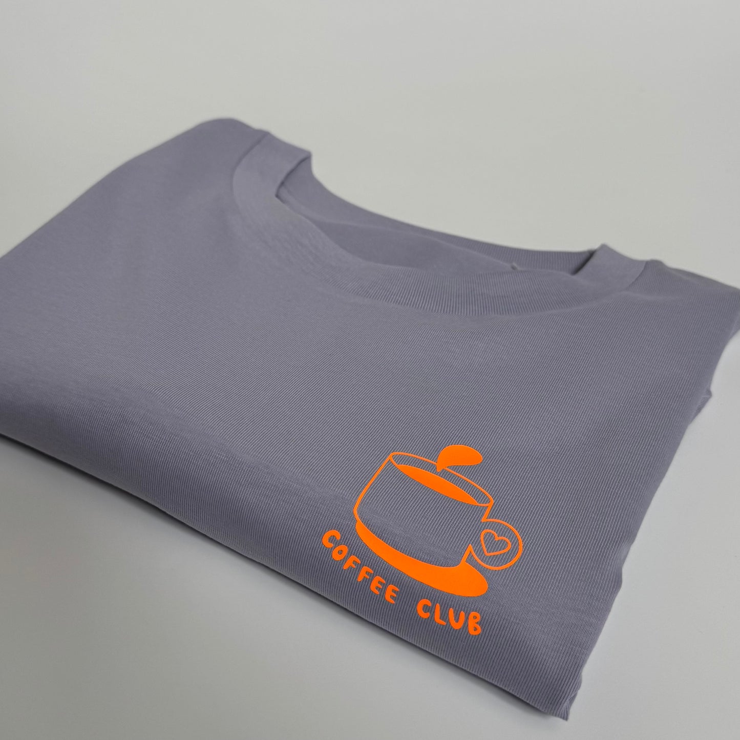 T-Shirt Frauen  'Coffee Club.': Lila / Neon Orange