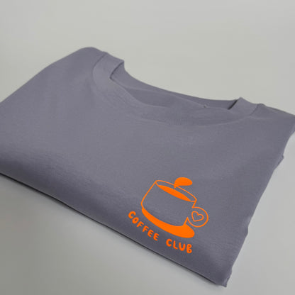 T-Shirt Frauen  'Coffee Club.': Lila / Neon Orange
