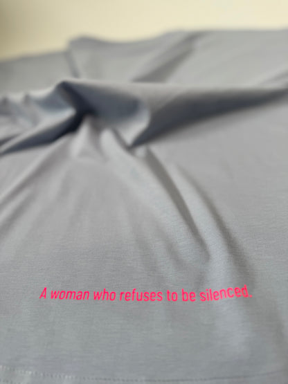 Frauen-Shirt ,unshushable‘: lila, weiß, gelb / neon pink