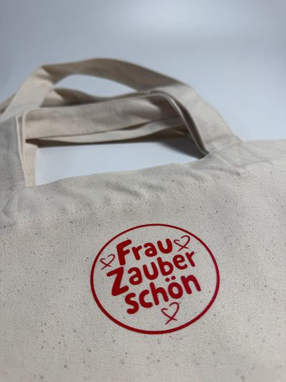 Einkaufstasche, Frau Zauberschön, Natural / Rot