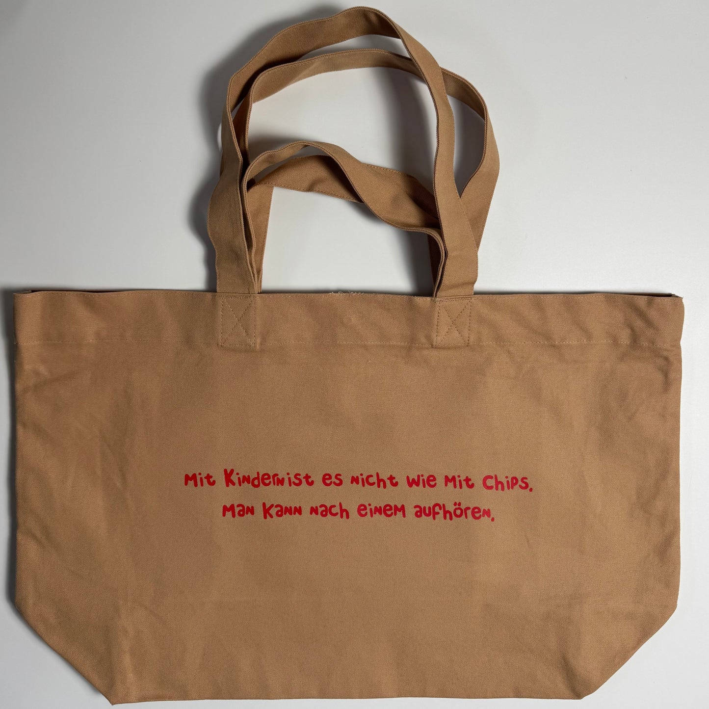 Einkaufstasche, Frau Zauberschön, Mocca / Rot