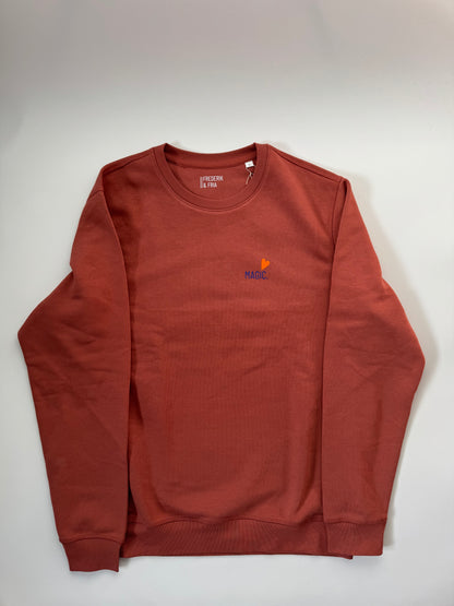 Sweatshirt Unisex ‚Magic’: Hibiscus / Blau, Neon Orange