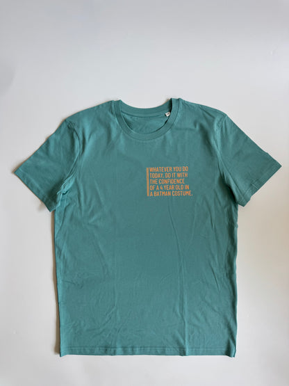 T-Shirt Unisex, ‚…batman…‘, Ocean Blue / Neon Orange