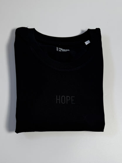 T-Shirt Unisex, Hope: Schwarz / Schwarz