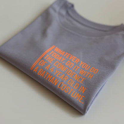 T-Shirt Frauen, ‚…batman….': Lila / Neon Orange