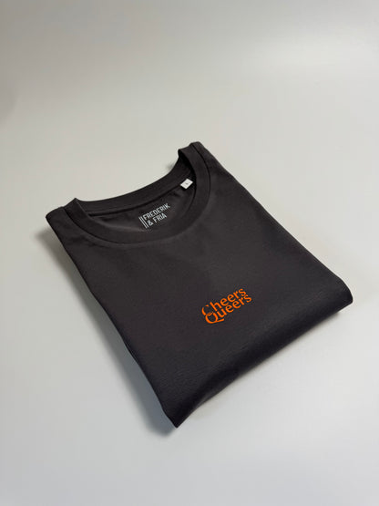 T-Shirt Unisex 'Cheers Queers': anthrazit / neon orange