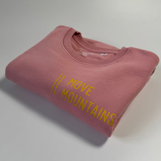 % Reduziertes Einzelteil: Sweatshirt Unisex 'Move Mountains': Canyon Pink / Gelb, XS