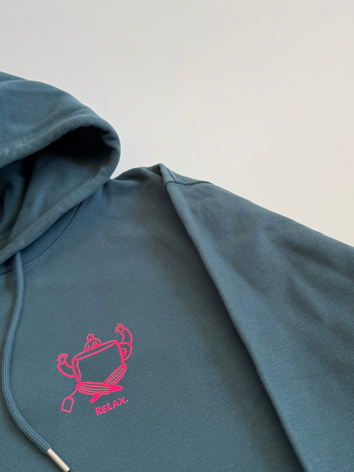 Hoodie Unisex 'Relax': Petrol / Neon Pink
