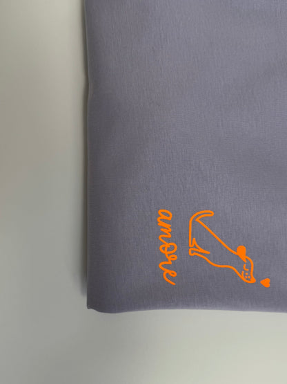 T-Shirt Frauen Hund Amore: Lila / Neon Orange