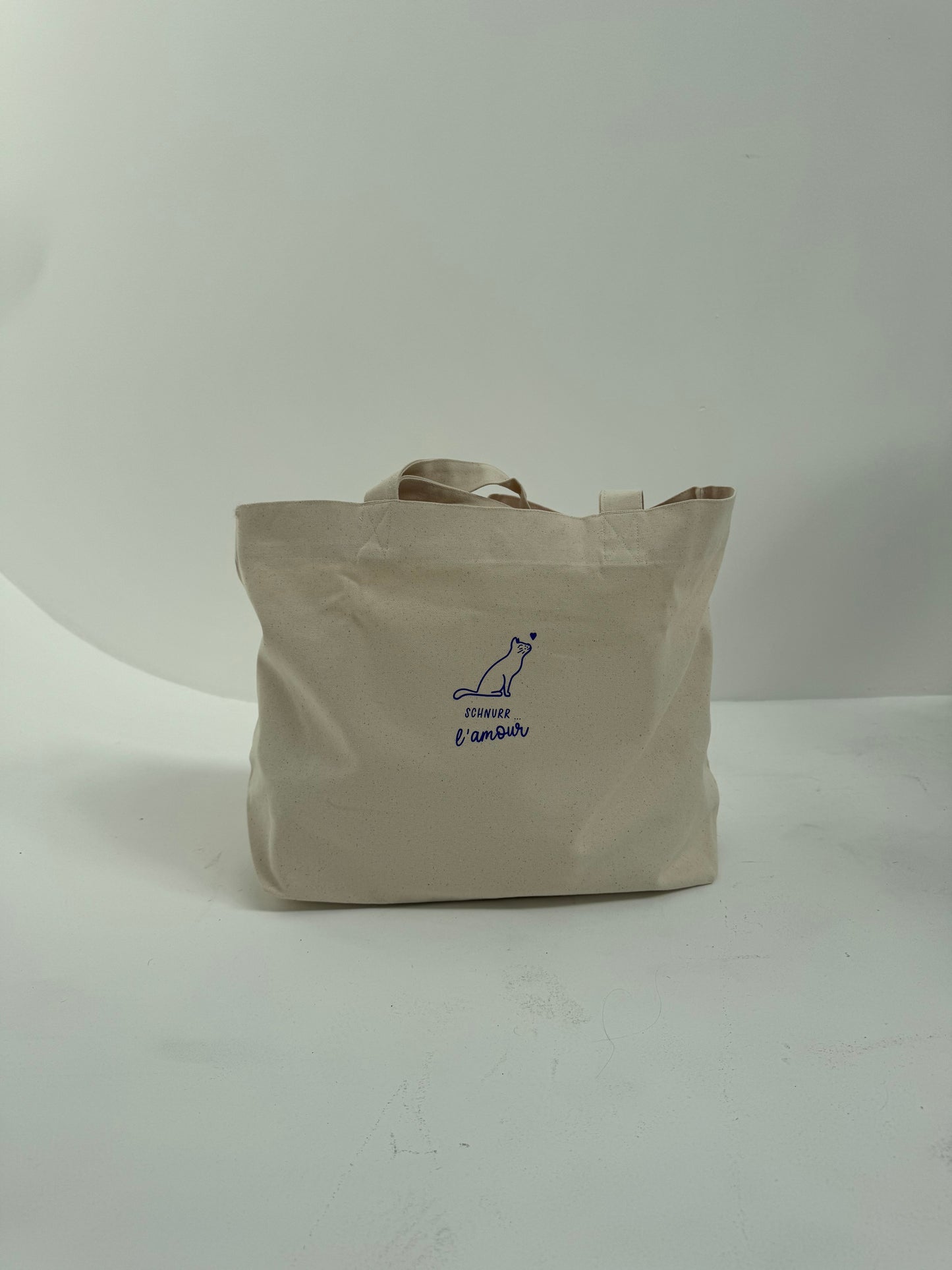 Strandtasche, Schnurr l'amour, Natural / Blau, Neon Orange
