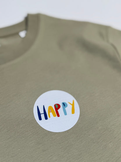 T-Shirt Unisex ‚HAPPY‘: sage