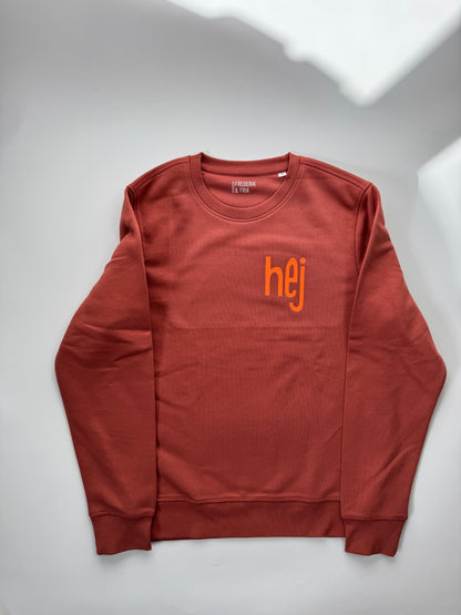 Sweatshirt Unisex 'hej': Hibiscus / Neon Orange