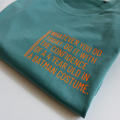 T-Shirt Unisex, ‚…batman…‘, Ocean Blue / Neon Orange
