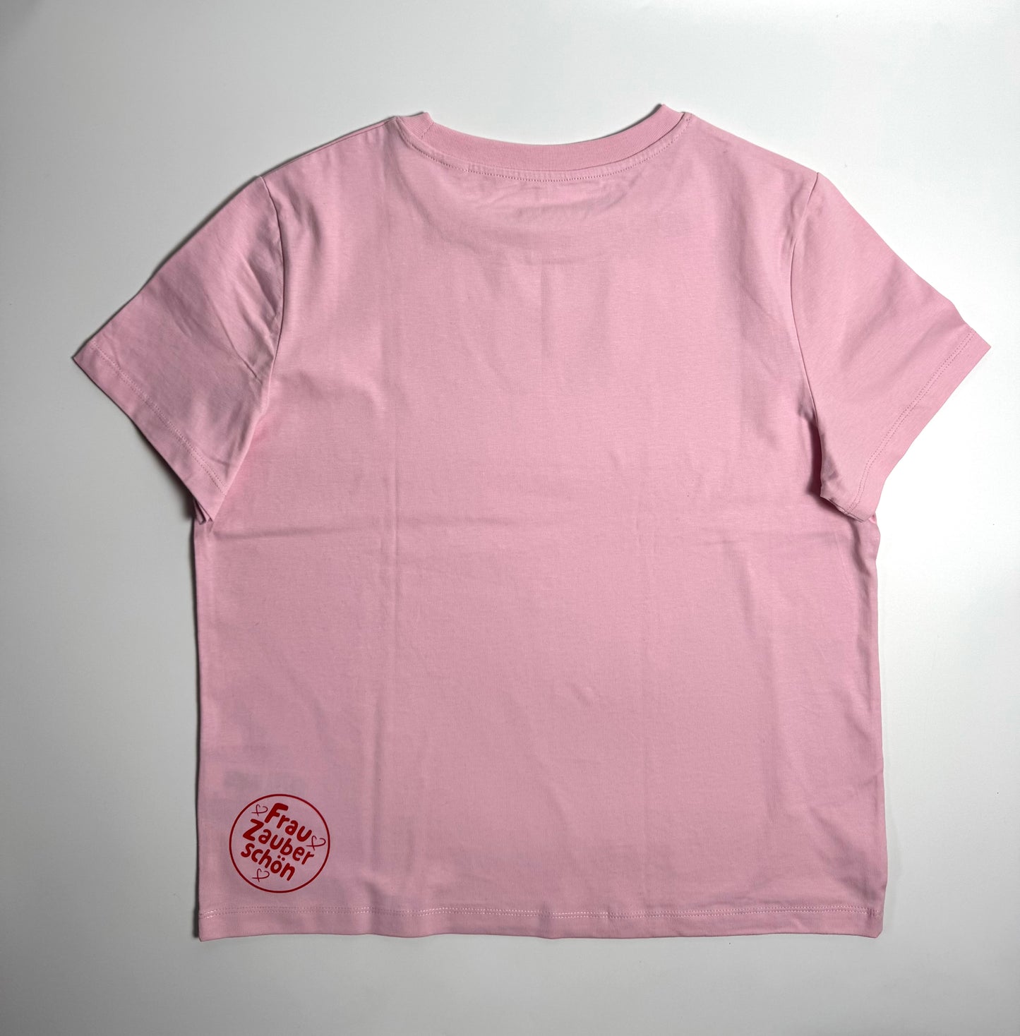 T-Shirt Frauen, Rundhals, Frau Zauberschön, Rosa / Rot