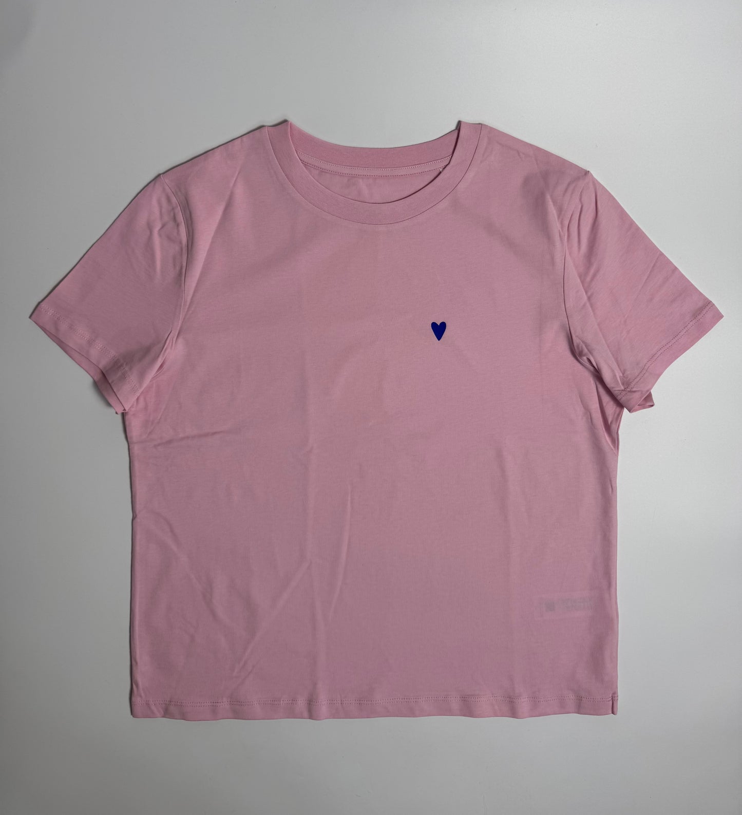 T-Shirt, Frauen, Herz, Rosa / Blau