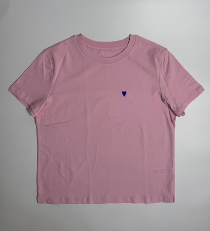 T-Shirt, Frauen, Herz, Rosa / Blau