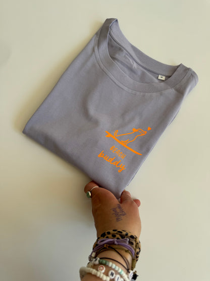 T-Shirt Frauen 'Beach Buddy': Lila, Jade, Weiß / Neon Orange