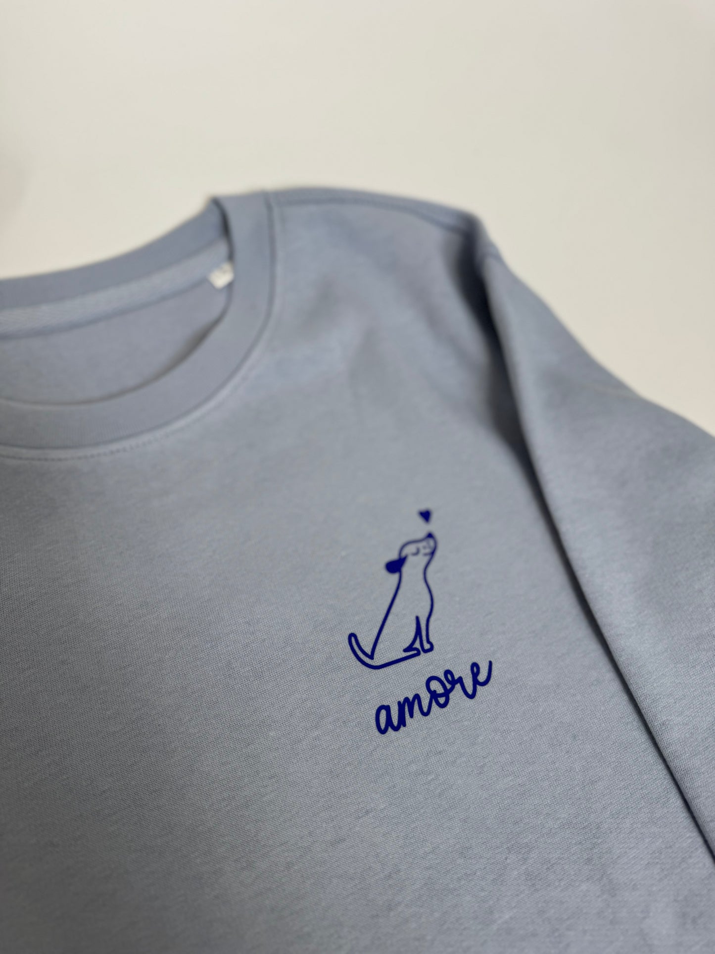 Sweatshirt Unisex Hund Amore, Serene Blue / Blau