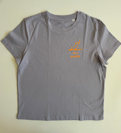 T-Shirt Frauen 'Beach Buddy': Lila, Jade, Weiß / Neon Orange