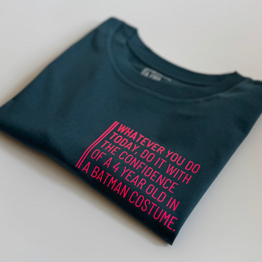 VORVERKAUF: T-Shirt, Frauen, ‚…batman…‘, Petrol / Neon Pink