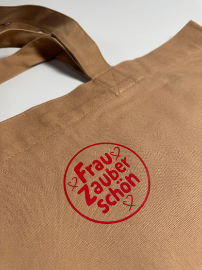 Einkaufstasche, Frau Zauberschön, Mocca / Rot