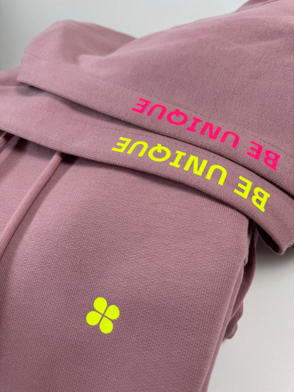 Hoodie Unisex 'Be unique.': Rosalila / Neon Pink