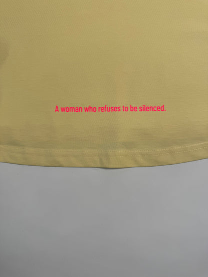 Frauen-Shirt ,unshushable‘: lila, weiß, gelb / neon pink