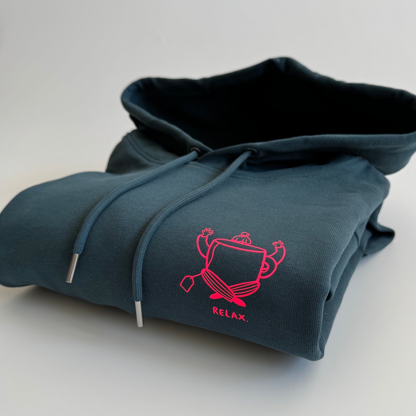Hoodie Unisex 'Relax': Petrol / Neon Pink