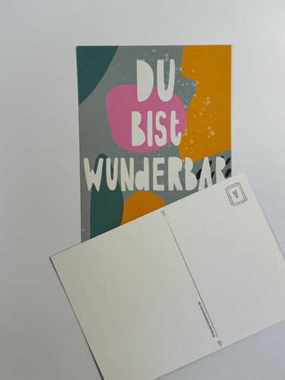 Postkarte, ‚du bist wunderbar‘, A6