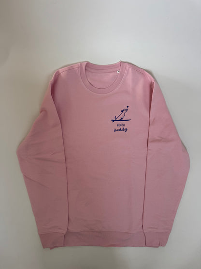 Sweatshirt Unisex ‚Beach Buddy‘, Rosa / Blau